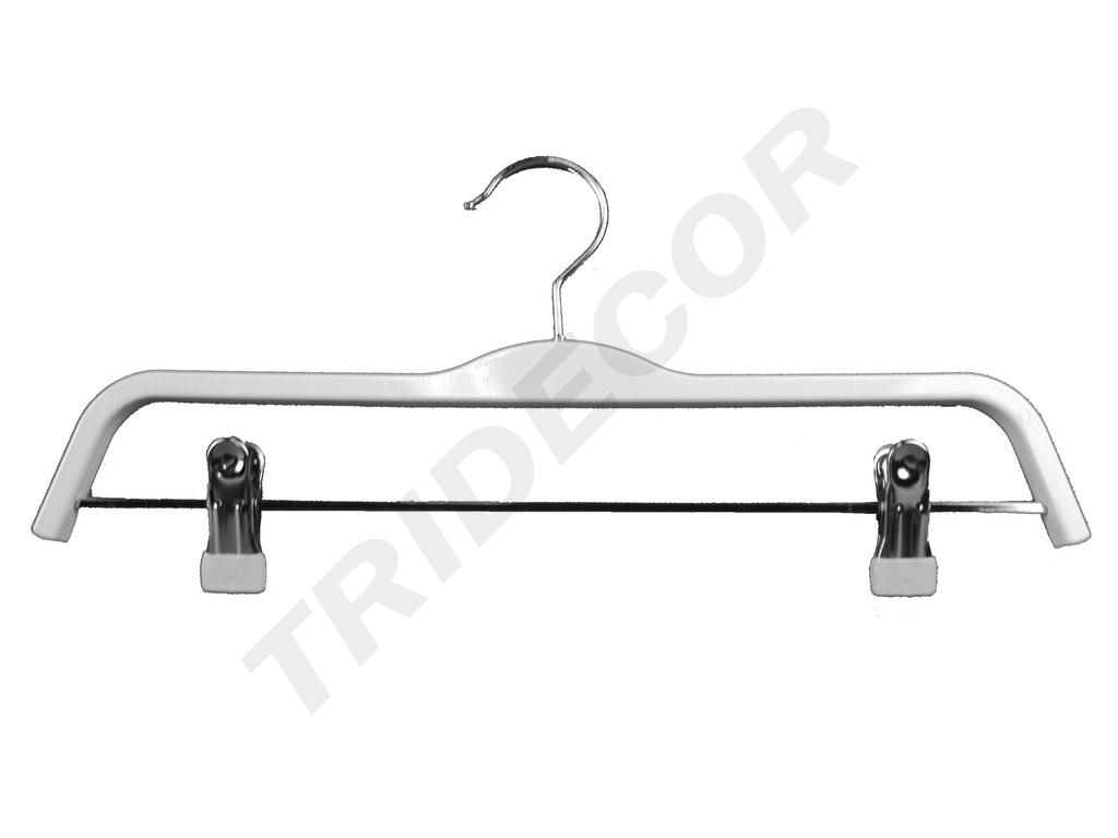 Percha de Madera Blanca con Clips 37,5cm 5 unidades