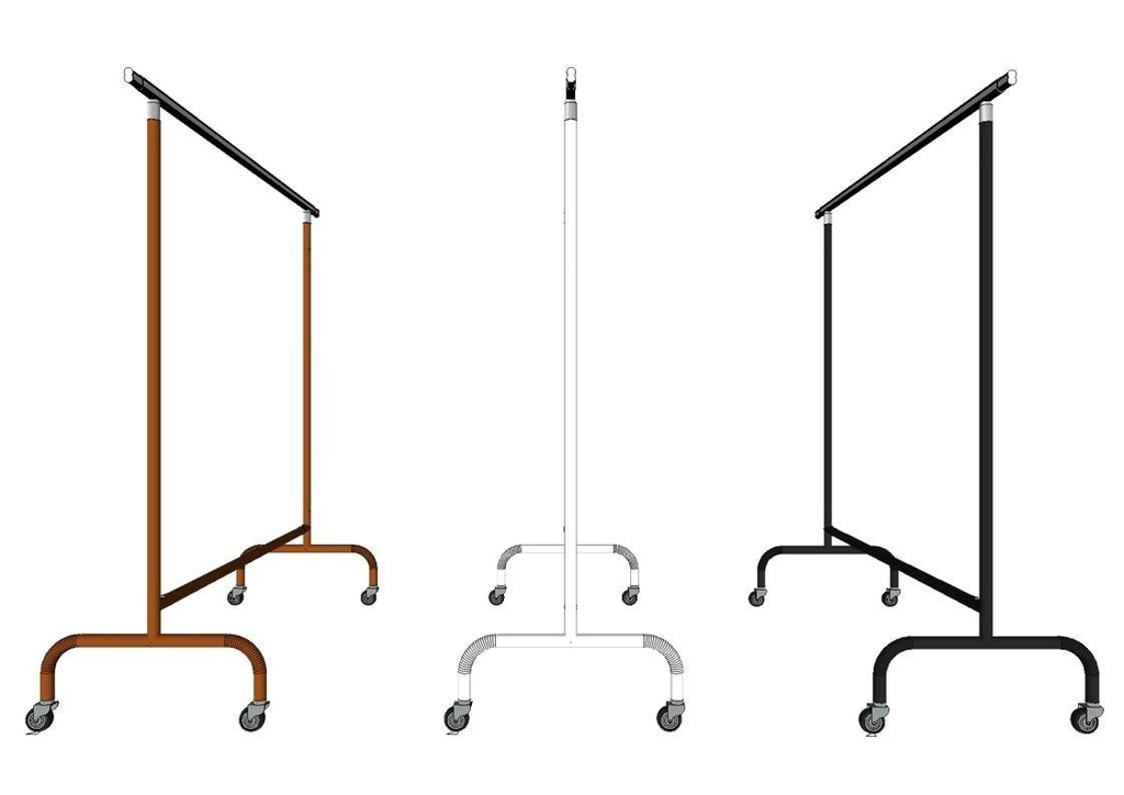 Perchero de Acero con Brazos Extensibles Negro 160X150X58cm