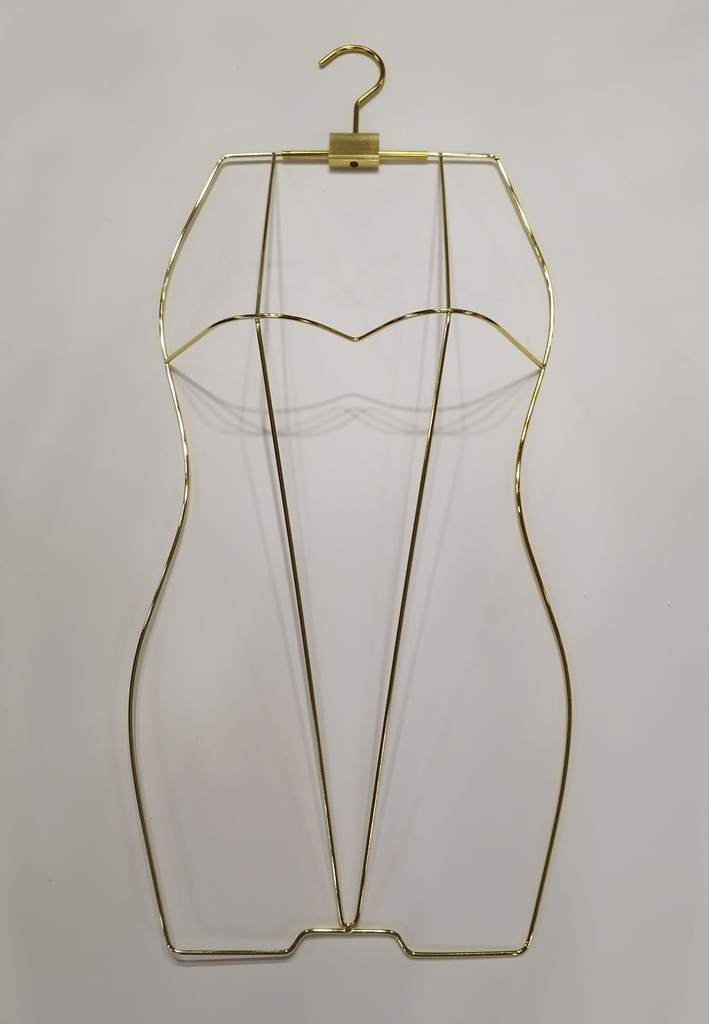 Percha de Silueta de Mujer de Metal Dorado con Detalles