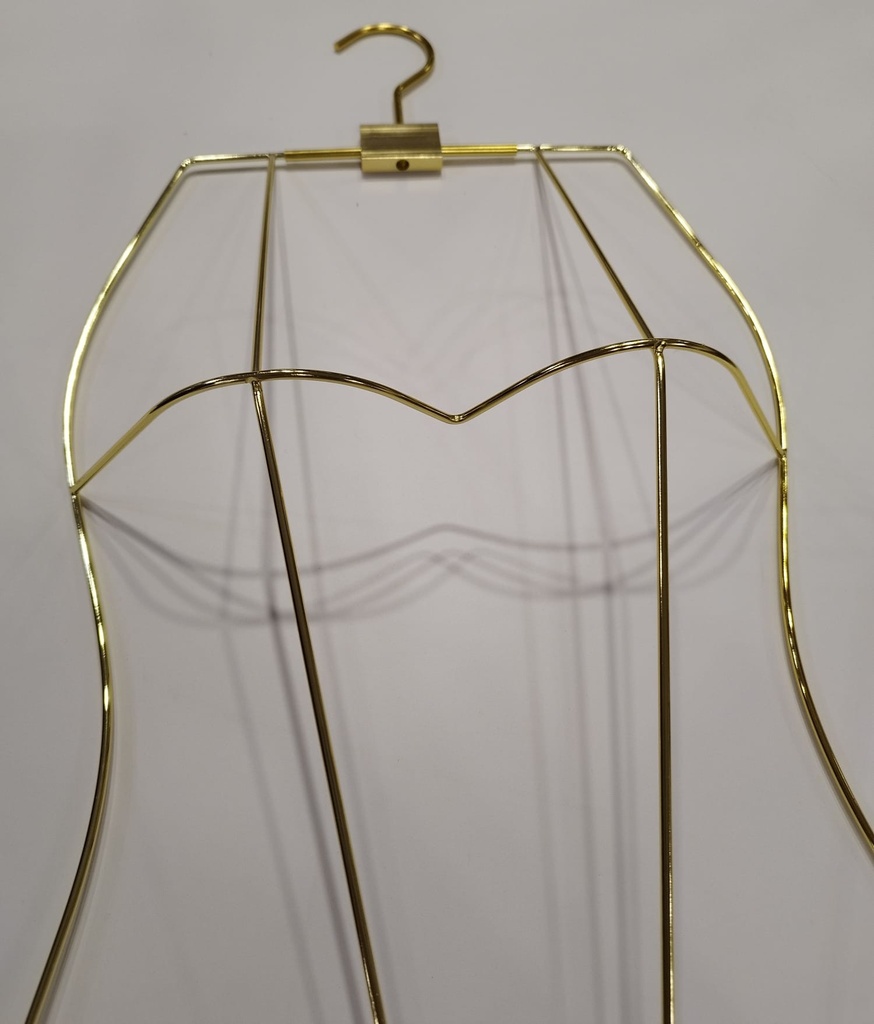 Percha de Silueta de Mujer de Metal Dorado con Detalles