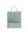 Bolsa de papel de celulosa con asa rizada, color plata, 45X49X15CM - 25 unidades
