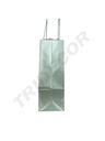 Bolsa de papel de celulosa con asa rizada, color plata, 45X49X15CM - 25 unidades