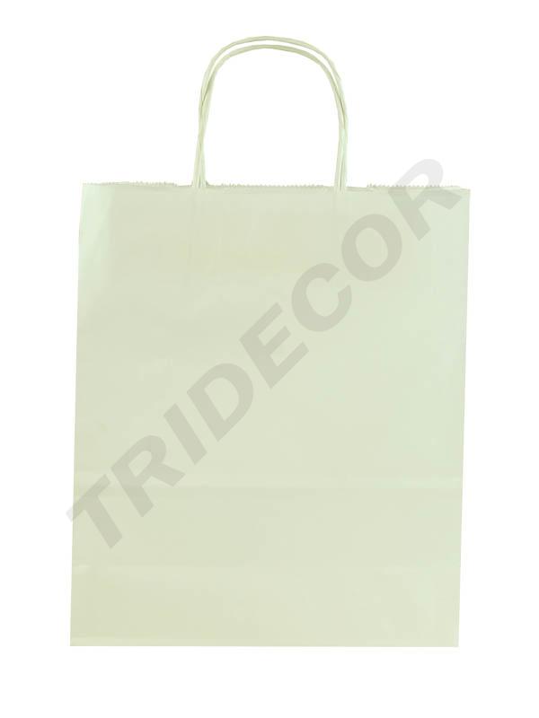 Bolsas de Papel Asa Rizada 22X10X29cm Blanco 25 unidades