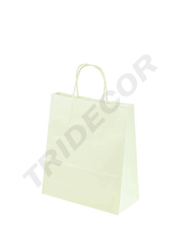 Bolsas de Papel Asa Rizada 22X10X29cm Blanco 25 unidades