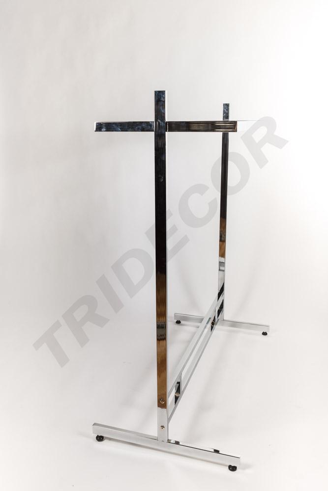 Perchero Doble Cromado Con Cristal Superior 120x50x120 cm Tridecor