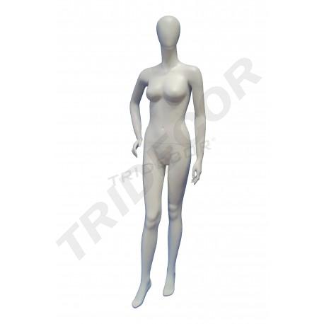 Maniquí Femenino Sin Rasgos de Fibra de Vidrio Blanca Mate