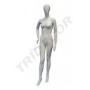 Maniquí Femenino Sin Rasgos de Fibra de Vidrio Blanca Mate