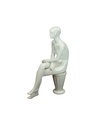 Maniquí de Mujer Sentada en Blanco Brillo con Rostro