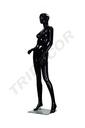 Maniquí femenino negro brillante con características