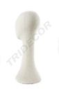 Cabeza de mujer en tela de lino color beige, circunferencia de 52 cm