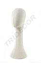 Cabeza de mujer en tela de lino color beige, circunferencia de 52 cm