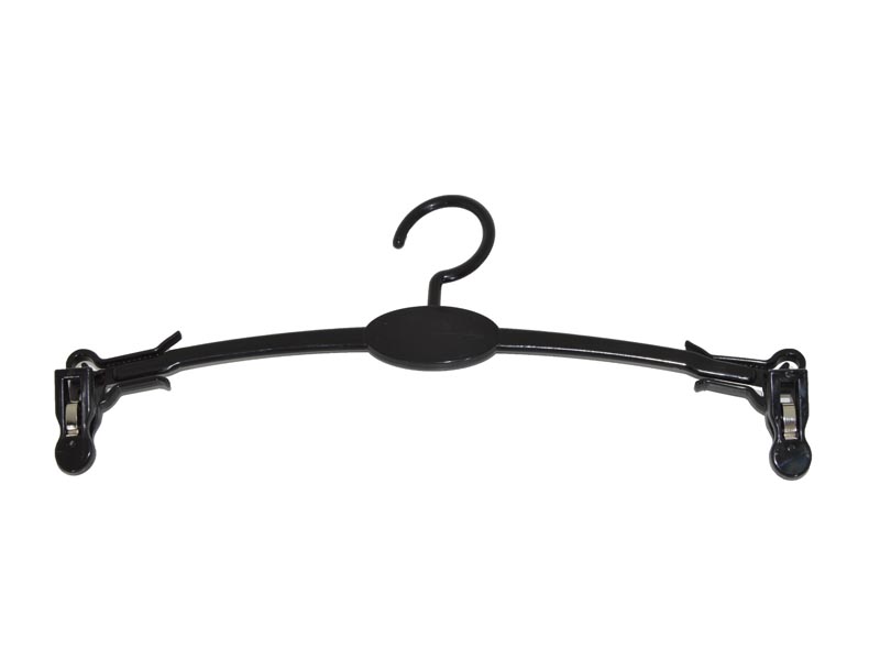 Perchas de Plástico para Lencería, Color Negro, 27 cm, 10 Unidades