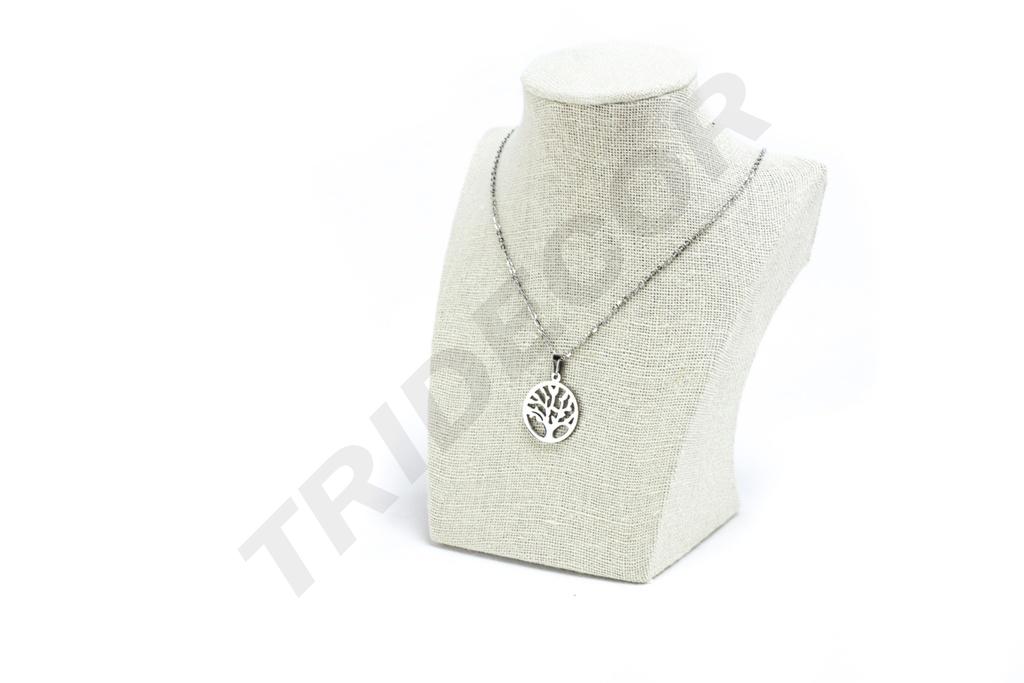 Expositor de Collar de Lino Beige 7,5X12,5X16cm