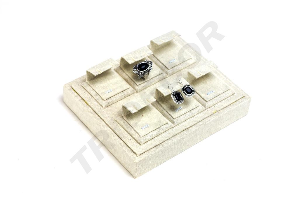 Expositor Joyería 6 Sitio Lino Beige