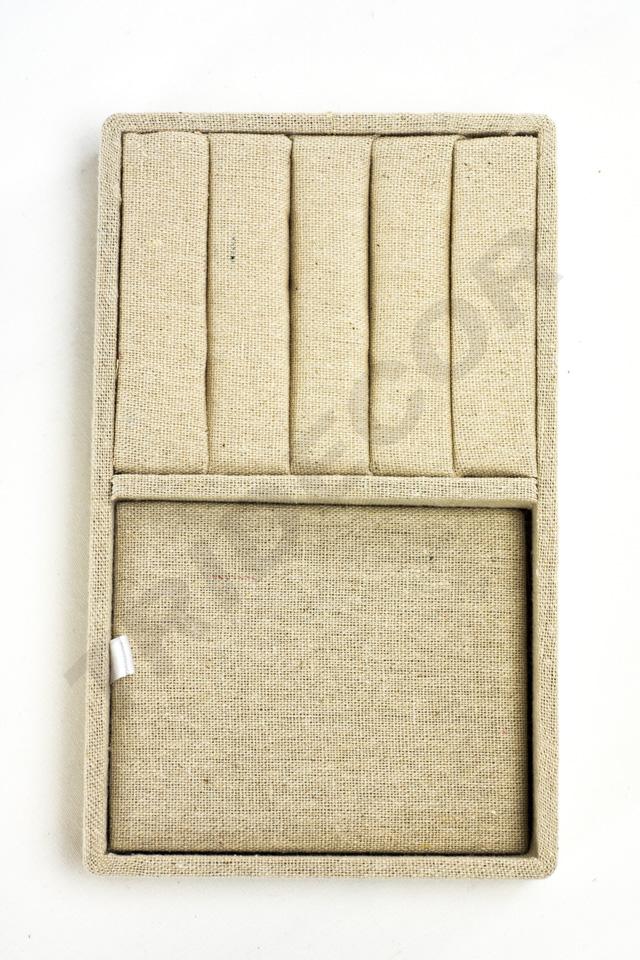 Bandeja para Joyería de Lino Beige 20X12X2.5 CM