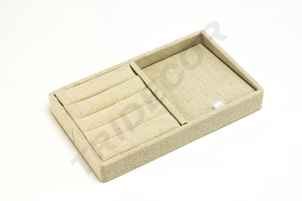 Bandeja para Joyería de Lino Beige 20X12X2.5 CM