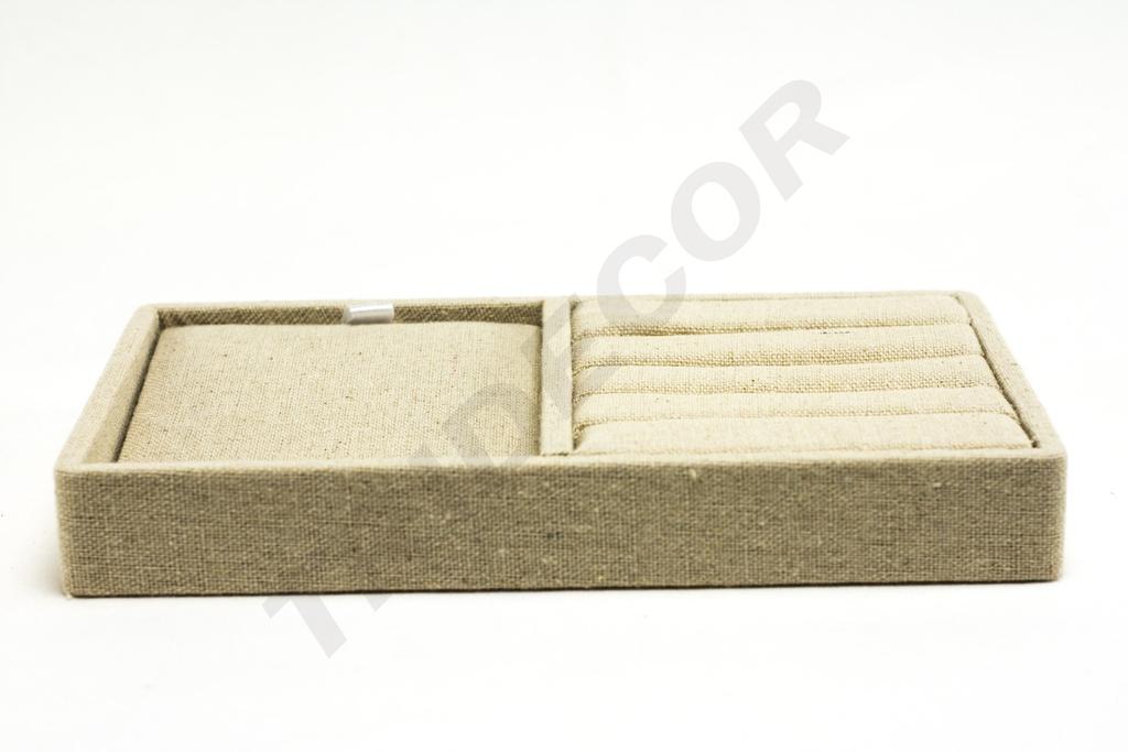 Bandeja para Joyería de Lino Beige 20X12X2.5 CM