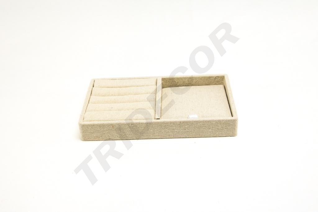Bandeja para Joyería de Lino Beige 20X12X2.5 CM