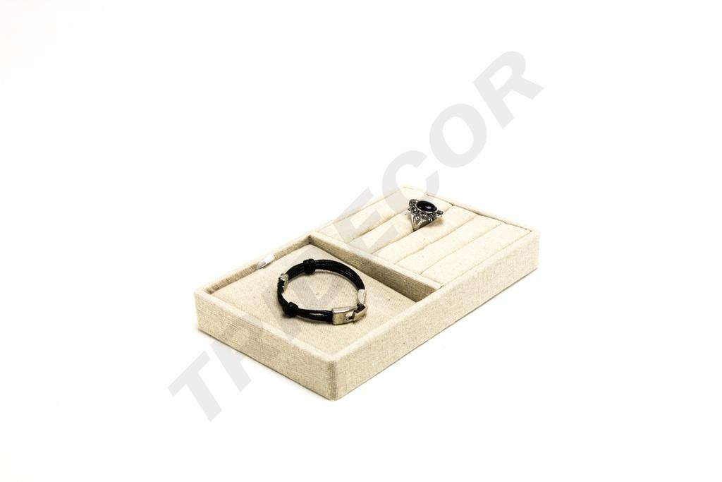 Bandeja para Joyería de Lino Beige 20X12X2.5 CM