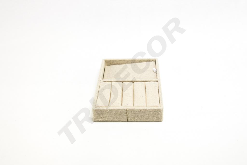 Bandeja para Joyería de Lino Beige 20X12X2.5 CM