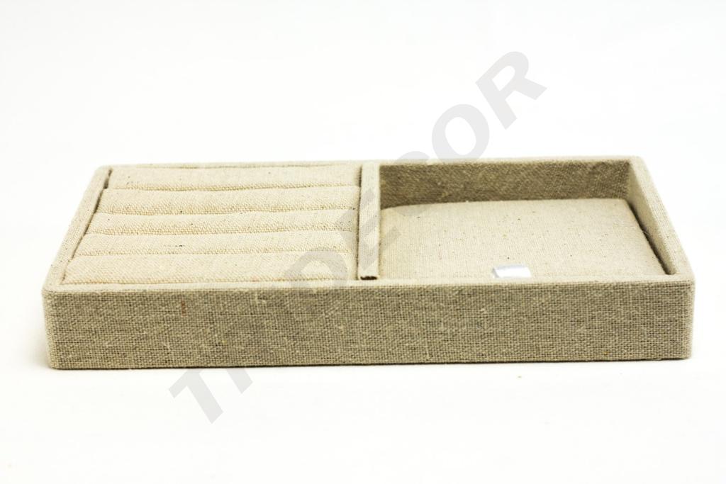 Bandeja para Joyería de Lino Beige 20X12X2.5 CM