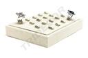 Bandeja para Joyas de Lino Beige para 18 Anillos, 18.5x15.5x3 cm