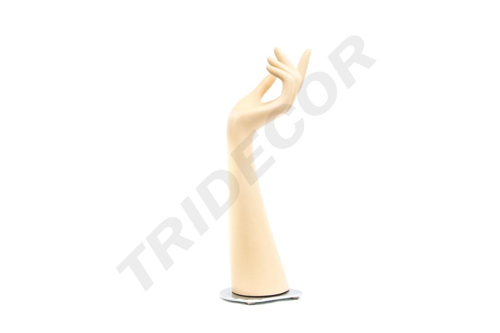 Expositor de Mano de Mujer con Base Metálica Color Carne