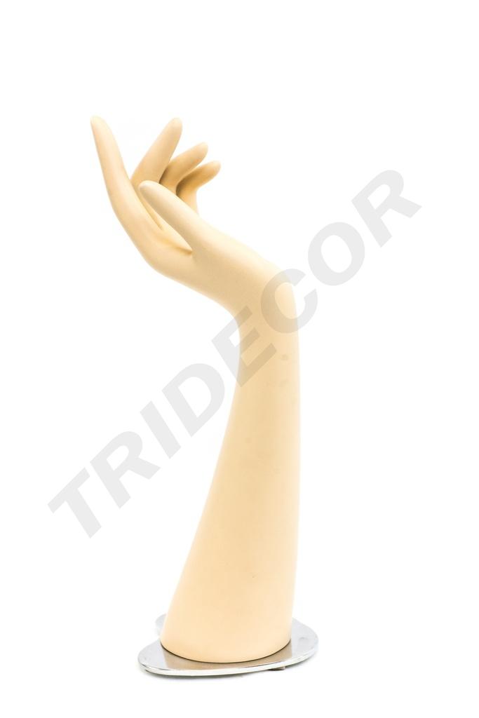Expositor de Mano de Mujer con Base Metálica Color Carne