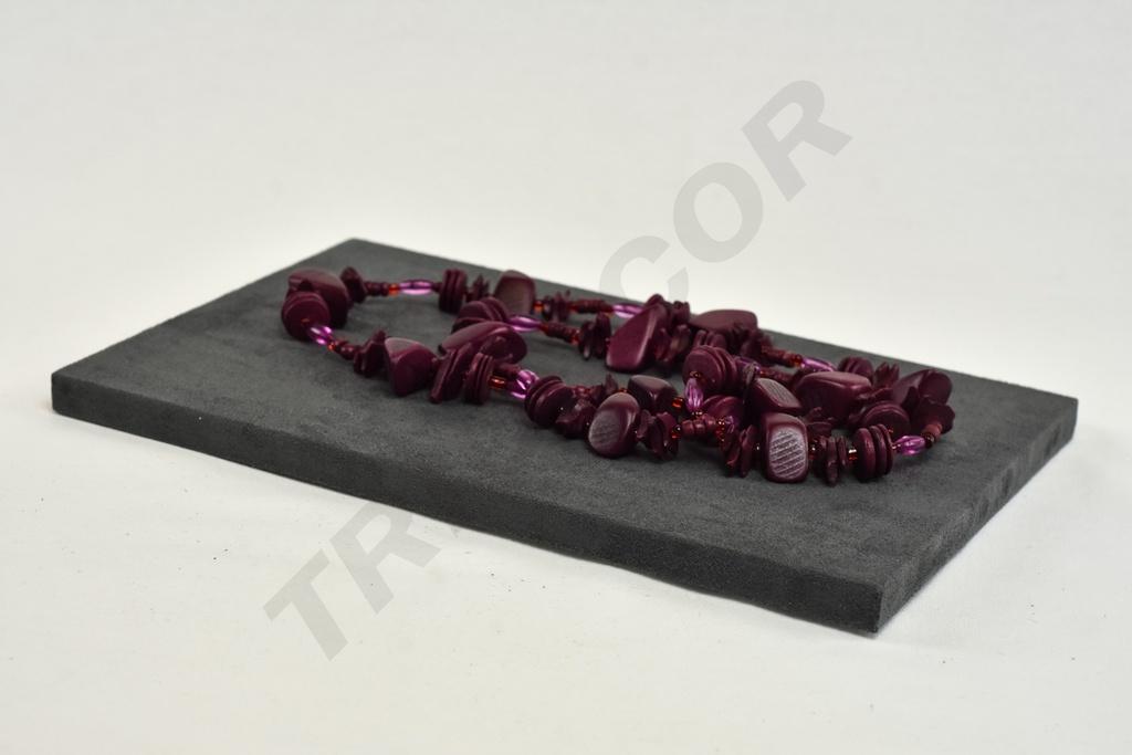 Base de Exhibición de Joyería de Terciopelo Gris Oscuro 28X18X1.5 CM