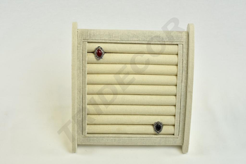 Expositor de Anillos de Lino Beige 25X24.5X15cm