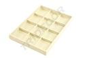 Bandeja para Joyas de Lino Beige de 12 Compartimentos