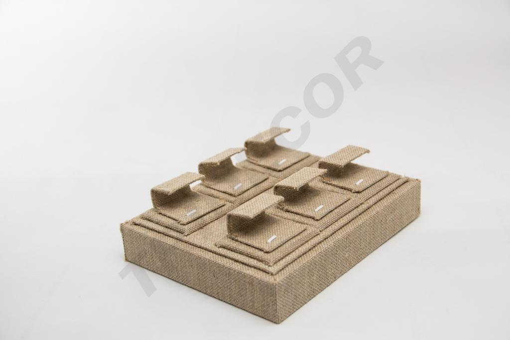 Expositor de Joyería de Lino Beige 18.5X15.5X6cm