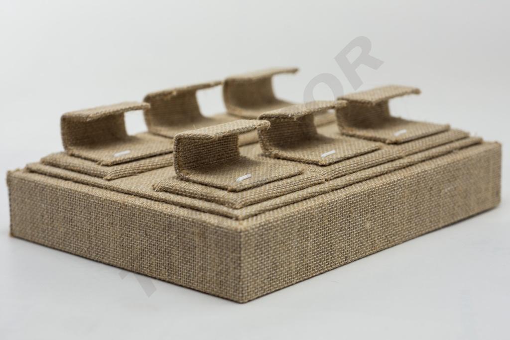 Expositor de Joyería de Lino Beige 18.5X15.5X6cm
