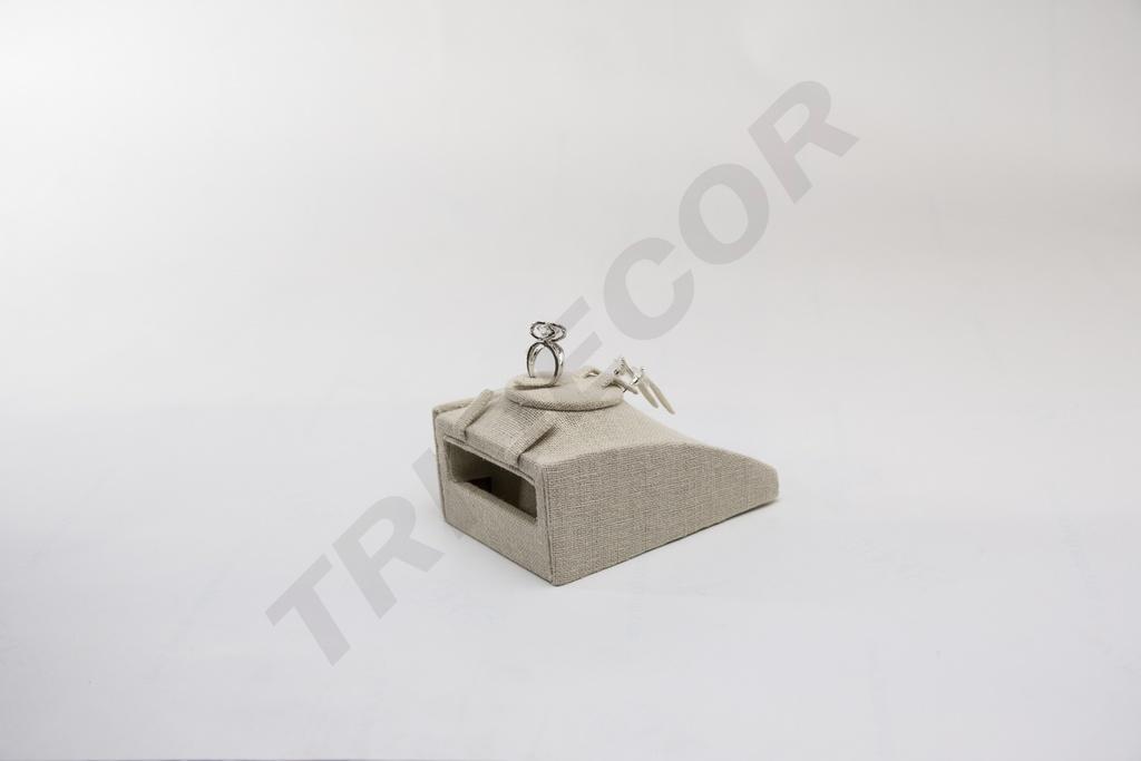 Expositor de Juego de Joyería de Lino Beis 12X8.5X5cm