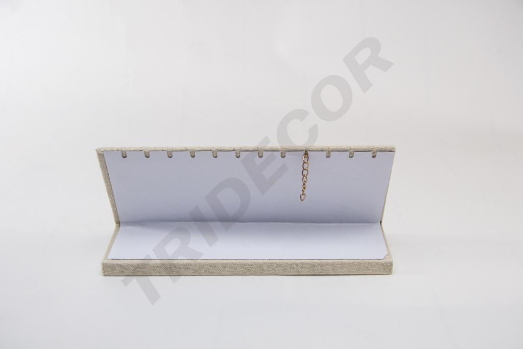 Exhibidor de Pulseras de Lino Beige 25X11.5X8cm