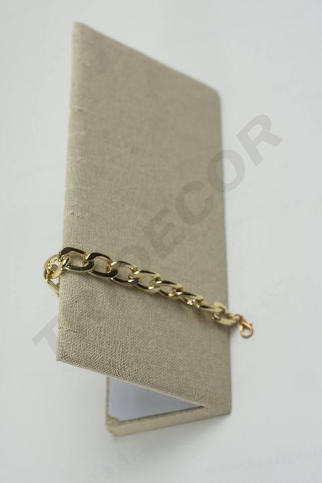 Exhibidor de Pulseras de Lino Beige 25X11.5X8cm