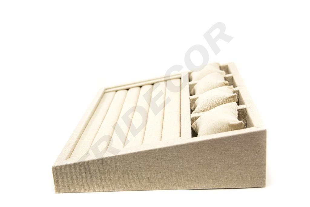Expositor de Joyería de Lino Beige 38X28.5X8cm