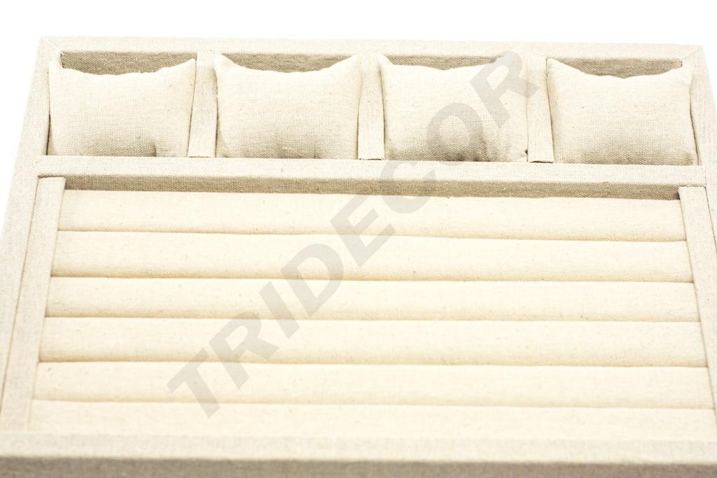 Expositor de Joyería de Lino Beige 38X28.5X8cm