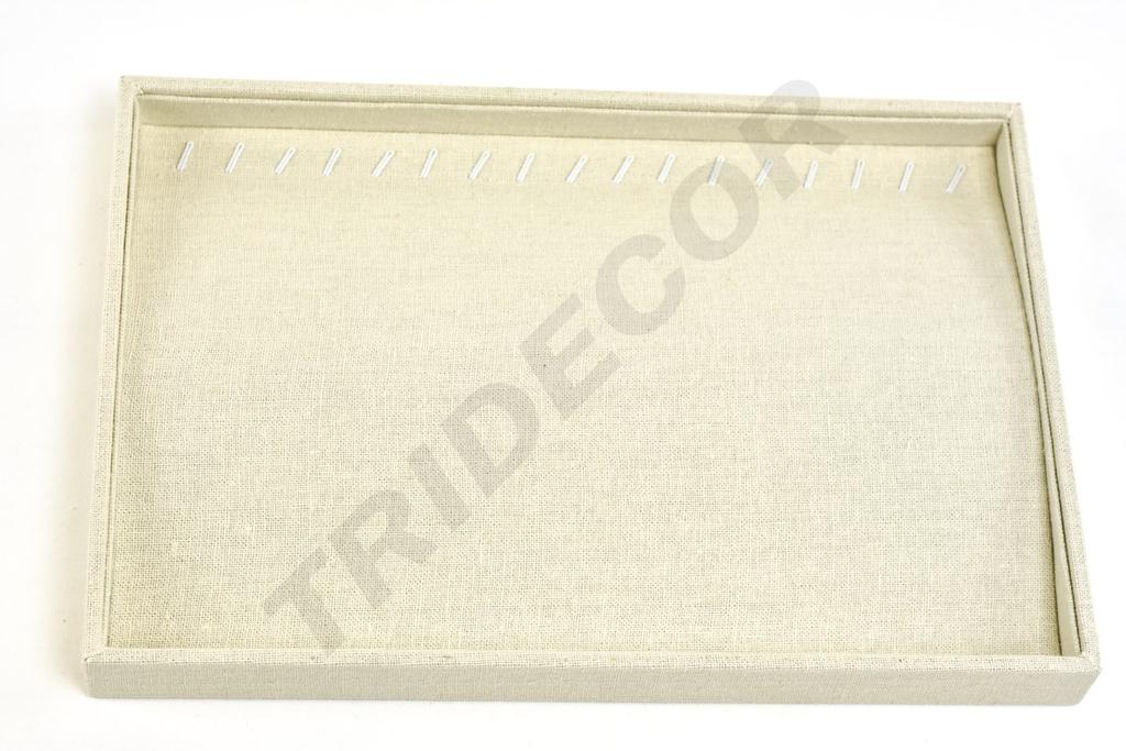 Bandeja para Joyas de Lino Beige 35x24x3 cm
