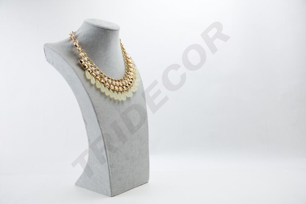 Expositor de Collares de Terciopelo Gris 39X23.5X12cm