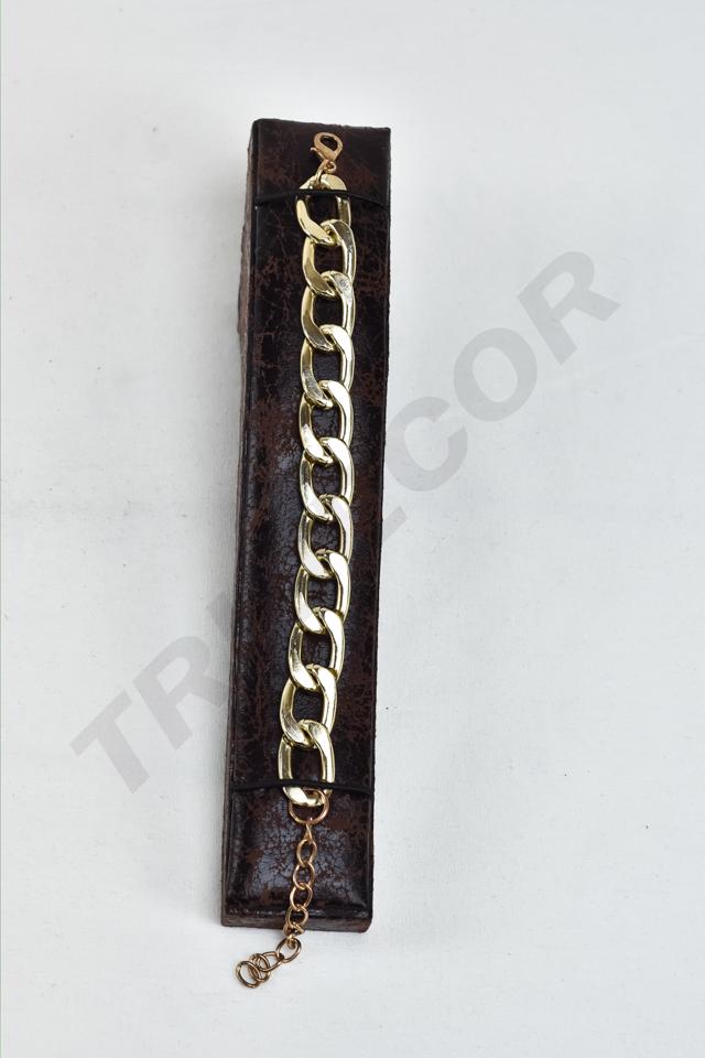 Expositor de Pulsera de Cuero Marrón
