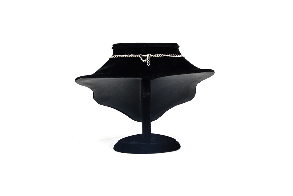 Exhibidor grande de collar de terciopelo negro