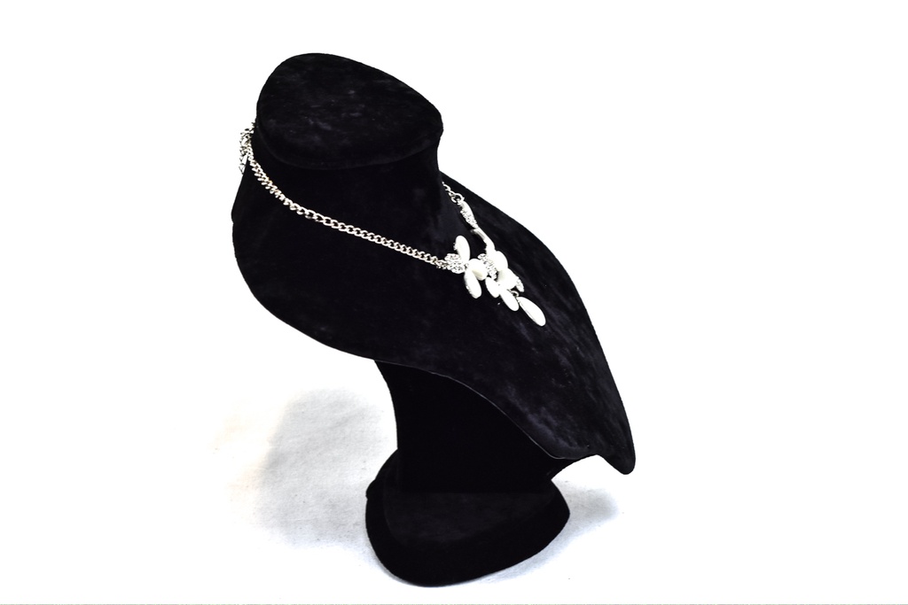 Exhibidor grande de collar de terciopelo negro