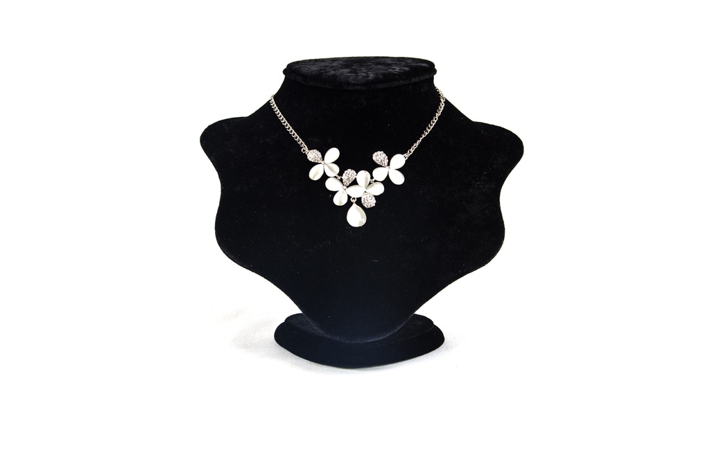 Exhibidor grande de collar de terciopelo negro