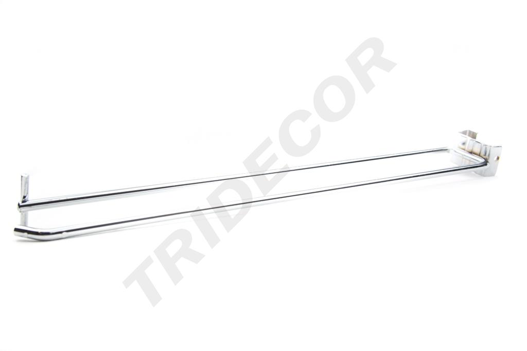 Gancho con soporte de precio para tubo rectangular 40 cm 7 mm