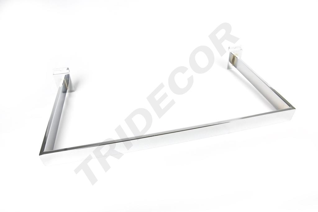 Barra 'U' Rectangular para Panel de Lamas, 60X30 cm, Metal, Acabado Cromado