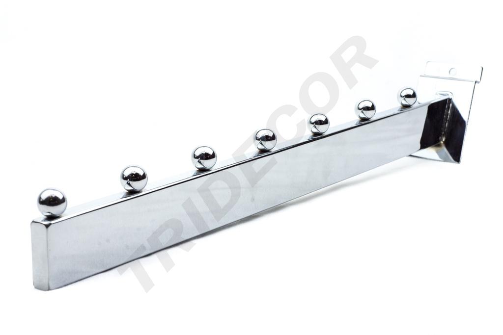 Colgador inclinado con 7 bolas para panel de lamas, 30 cm