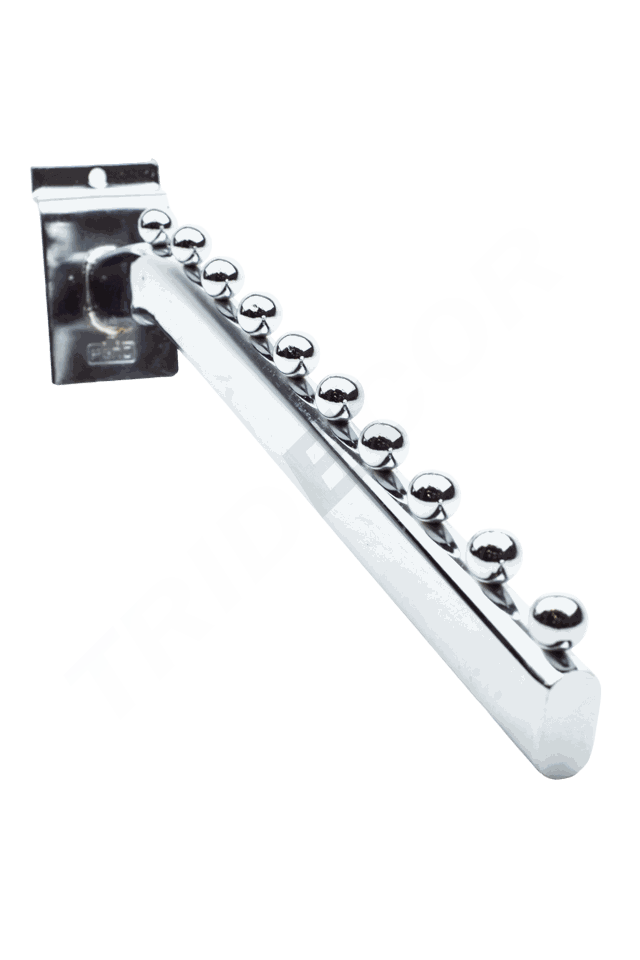 Colgador inclinado para 10 bolas, listón de 35 cm