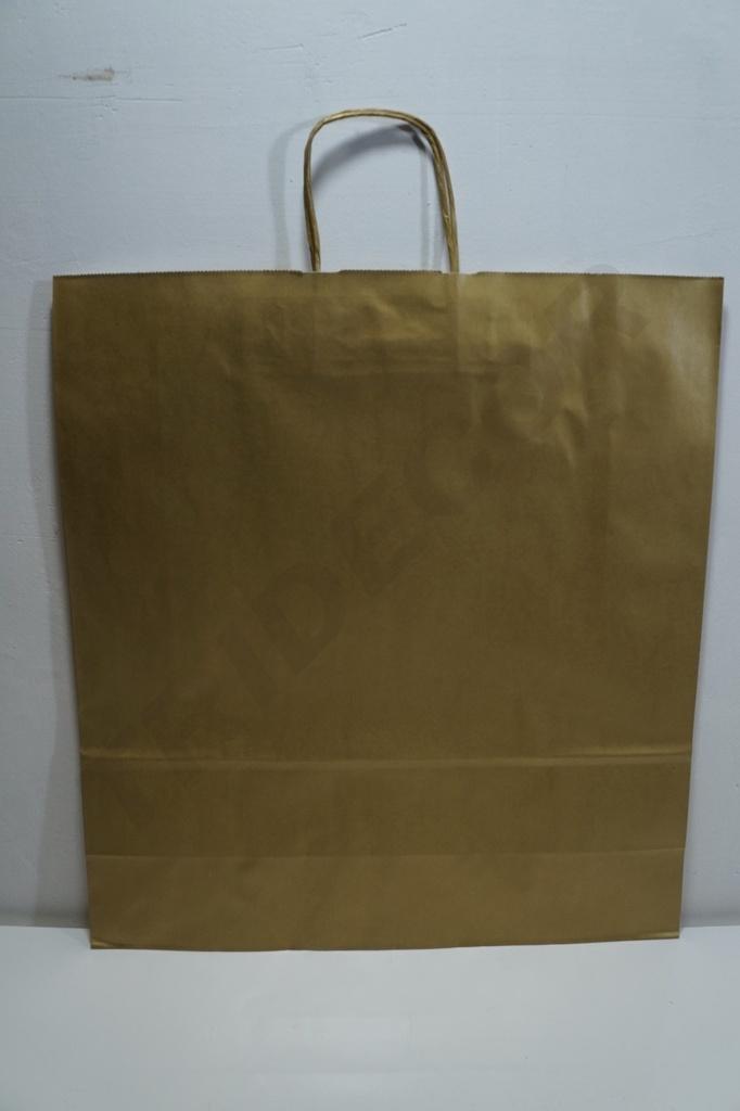 Bolsa de Papel de Celulosa con Asa Arrugada de Color Oro 45X49X15CM 25 Unidades