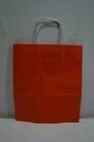 Bolsa de papel de celulosa con asa rizada naranja 22X29X10 CM - 25 unidades